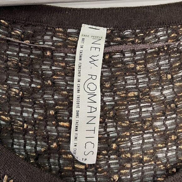 Free People New Romantics Joan of Arc Brown and Gold Sweater Dress - Picture 9 of 11